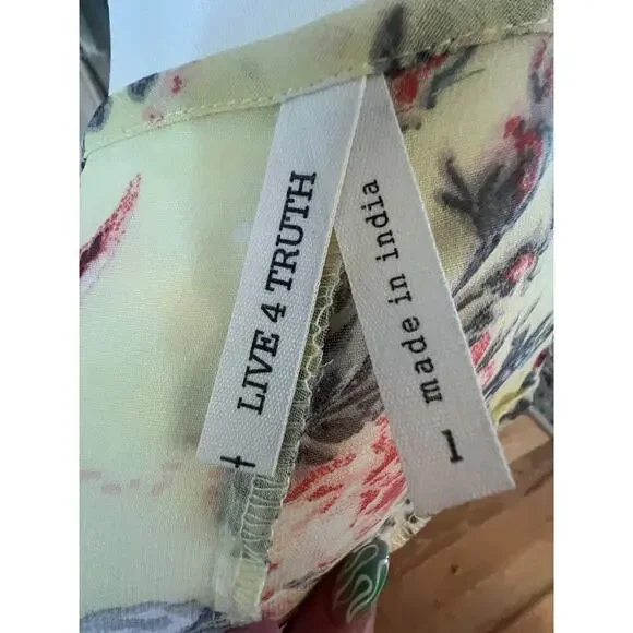 LIVE 4 TRUTH SHEER kimono YELLOW FLORAL SWIM COVER WOMENS ONE SIZE - Picture 4 of 8